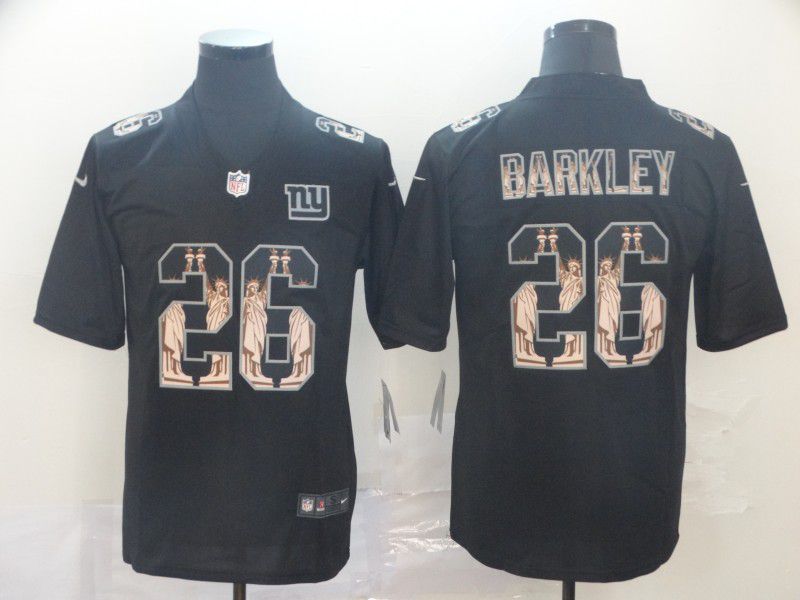 Men New York Giants #26 Barkley Black Nike Goddess fashion Edition NFL Jerseys